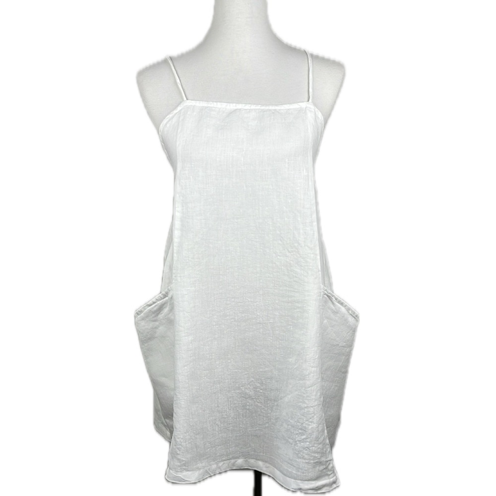 Vitamin A Nola Linen Mini Dress Sz L Beach Swim Coverup Euro Summer Clean Girl